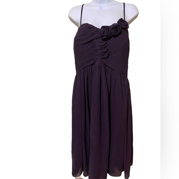 Bill Levkoff Style 109 Plum Chiffon Sweetheart Bodice Fit & Flare Dress SZ 22 - Picture 6 of 13
